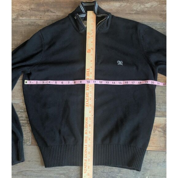 Vintage Tommy Hilfiger Crest 1/4 Zip Pullover Sweater M Men's Black Knit - Picture 4 of 5